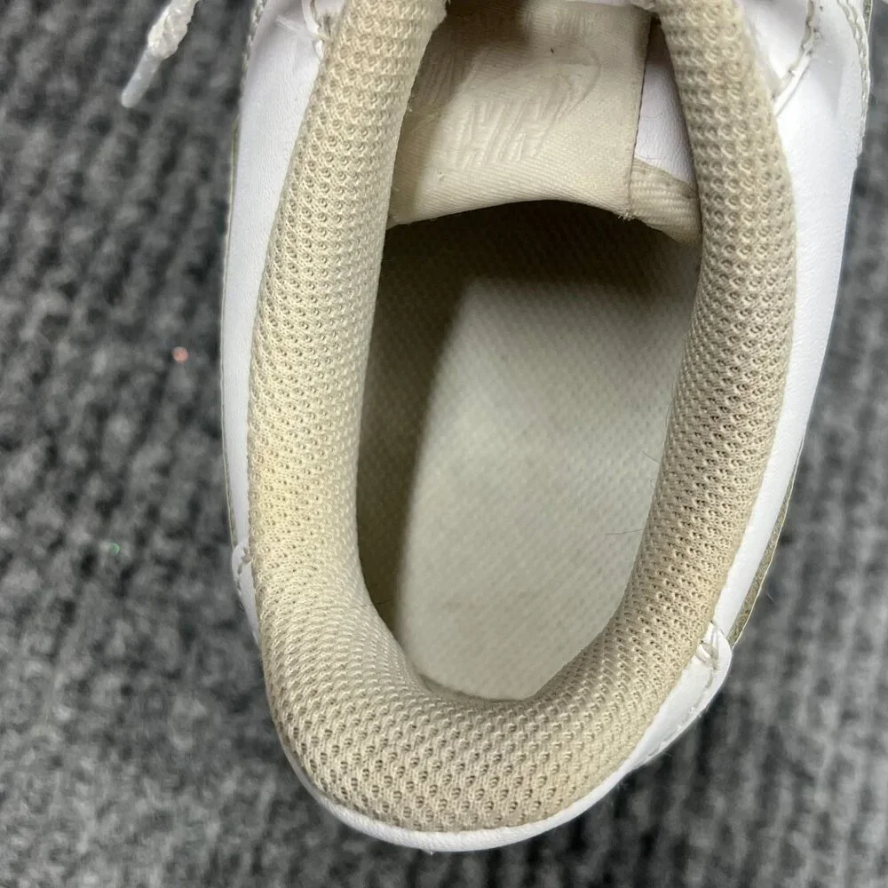Nike Air‎ Force 1 Kids 6Y White on White Leather Sneakers Low-Top Lace-Up Shoes